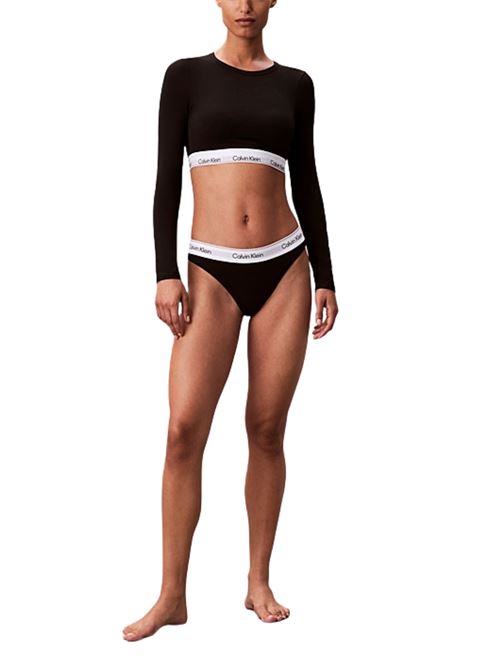 Bralette manica lunga nera Calvin Klein | LV00QF8600UB1